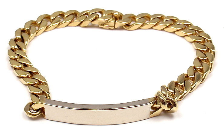 18k Yellow Gold Curb Chain ID Link Bracelet by Bulgari
Details:
Length: 7 3/4