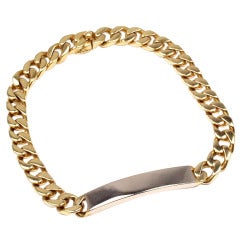 Retro Bulgari Yellow Gold Curb Chain ID Link Bracelet