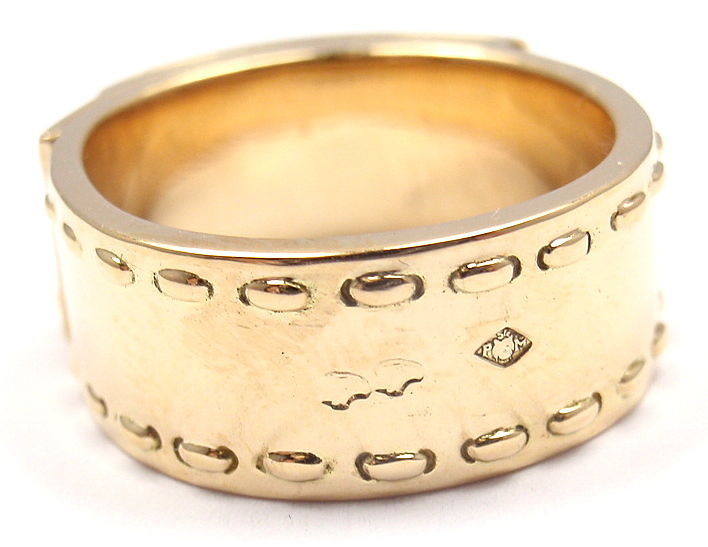Women's Hermes Diamond H Lock Yellow Gold Ring