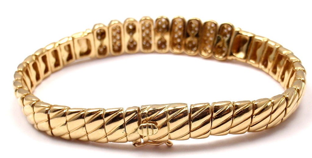Women's Van Cleef & Arpels Diamond Gold Bangle Bracelet