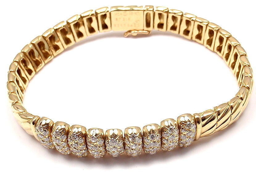 Van Cleef & Arpels Diamond Gold Bangle Bracelet 1