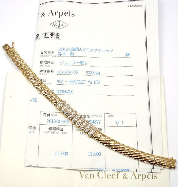 Van Cleef & Arpels Diamond Gold Bangle Bracelet 3