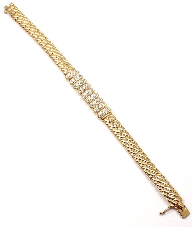 Van Cleef & Arpels Diamond Gold Bangle Bracelet 4