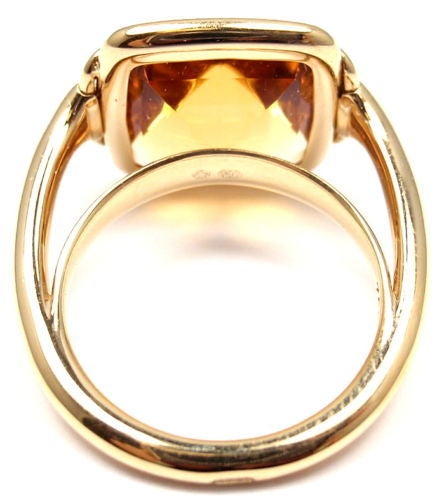 Hermes Citrine Horse Bit Yellow Gold Ring In New Condition In Holland, PA