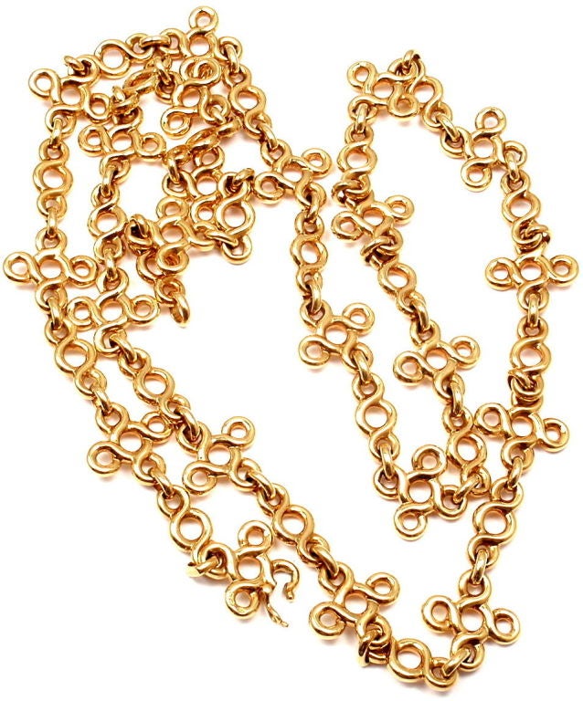 18k Yellow Gold Heavy Long Link Chain Necklace by Chanel. 

Details: 
Length: 32