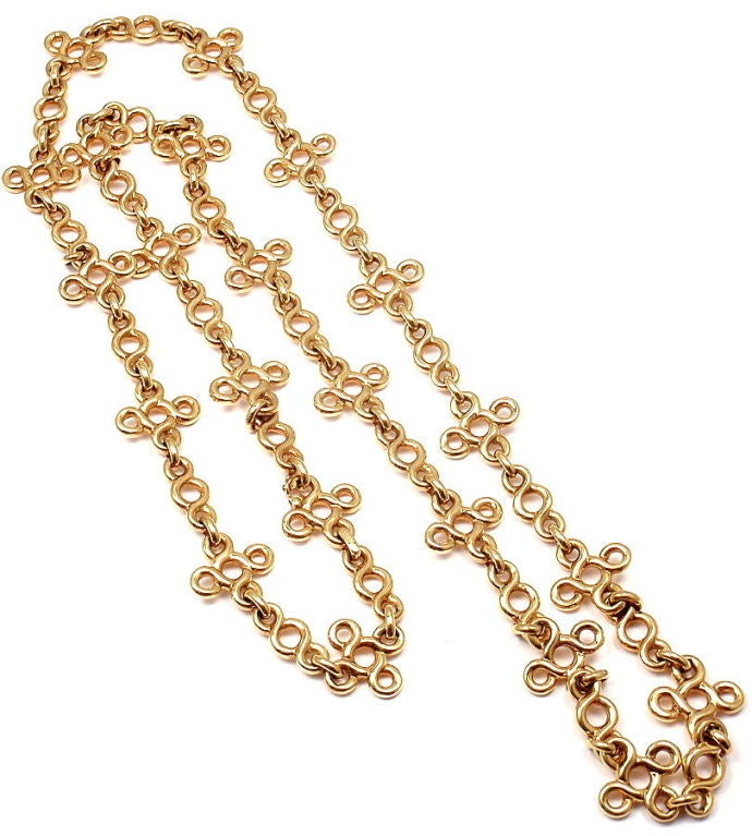 Chanel Heavy Long Link Yellow Gold Necklace In New Condition In Holland, PA