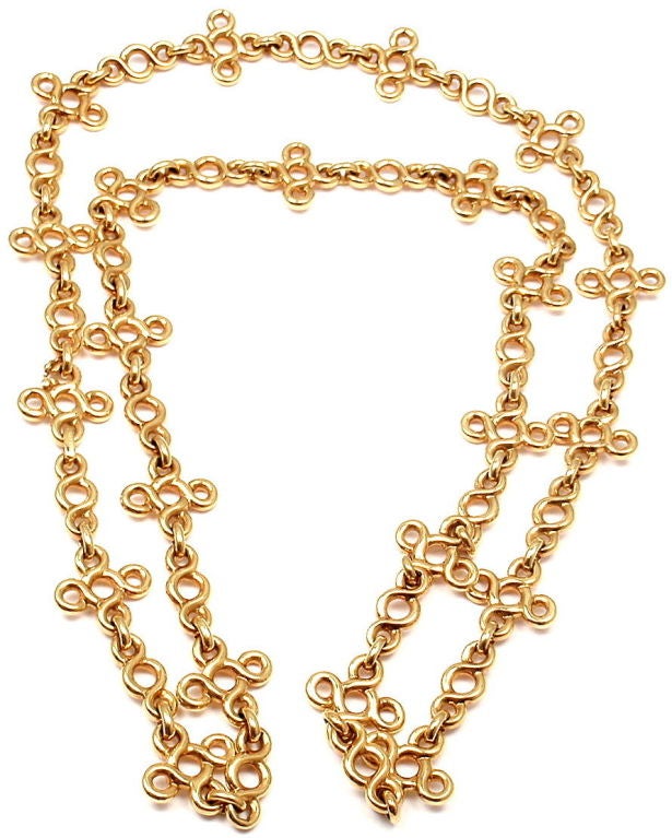 Chanel Heavy Long Link Yellow Gold Necklace 1