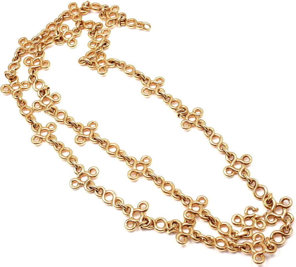 Chanel Heavy Long Link Yellow Gold Necklace 3