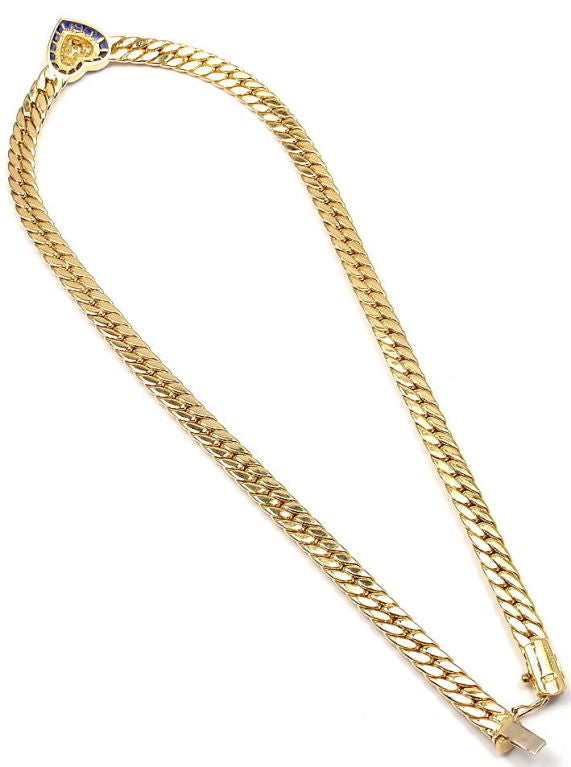 Van Cleef & Arpels Sapphire Diamond Yellow Gold Necklace 1