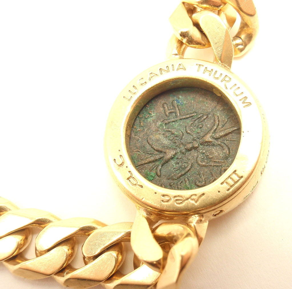 Bulgari Two Coin Chain Yellow Gold Bracelet 1