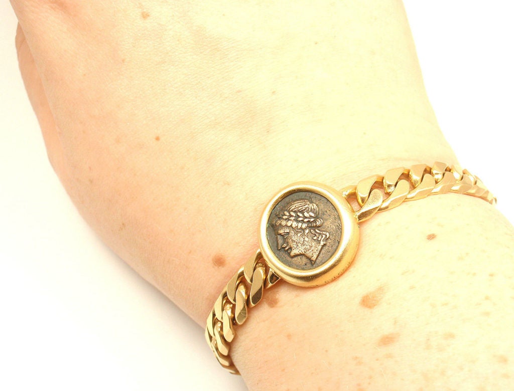 Bulgari Two Coin Chain Yellow Gold Bracelet 1