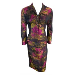 Vintage CHRISTIAN LACROIX Late 1980
s era 2pc. satin skirt suit