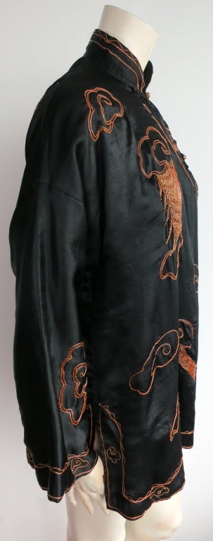 1930's era gold bullion embroidered silk chinese robe/jacket 4