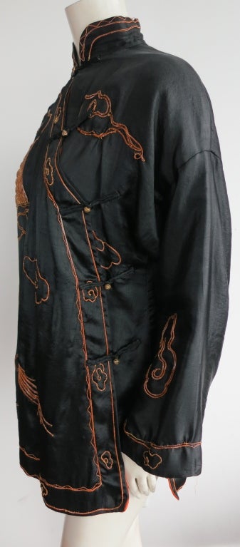 1930's era gold bullion embroidered silk chinese robe/jacket 5