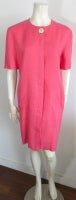 Vintage ARNOLD SCAASI 1980's era Coral linen shift dress