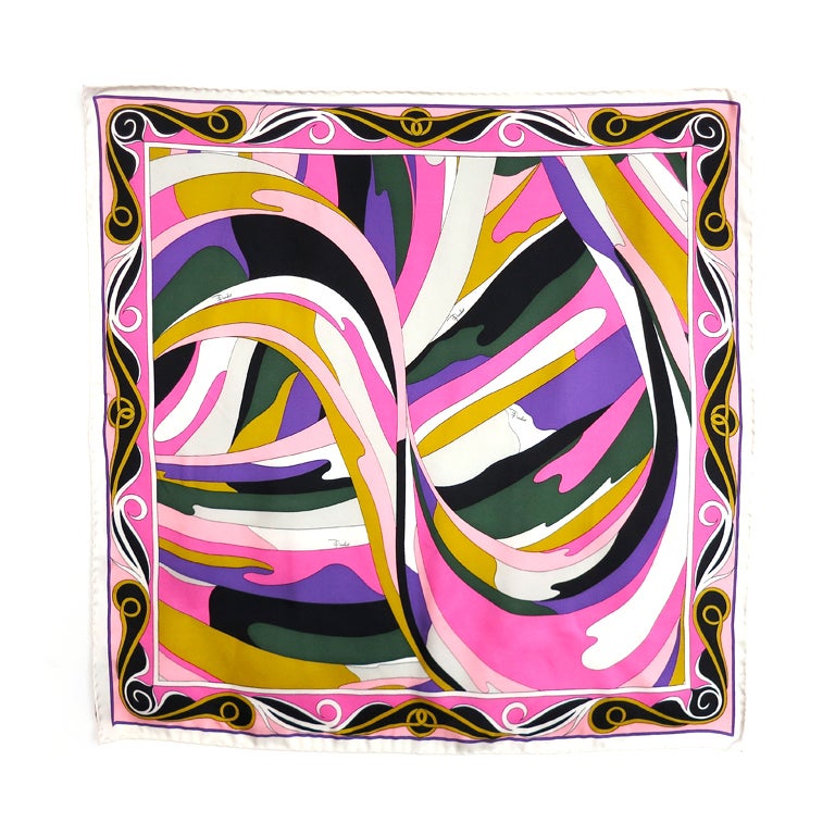 EMILIO PUCCI Abstract geometric swirl silk scarf