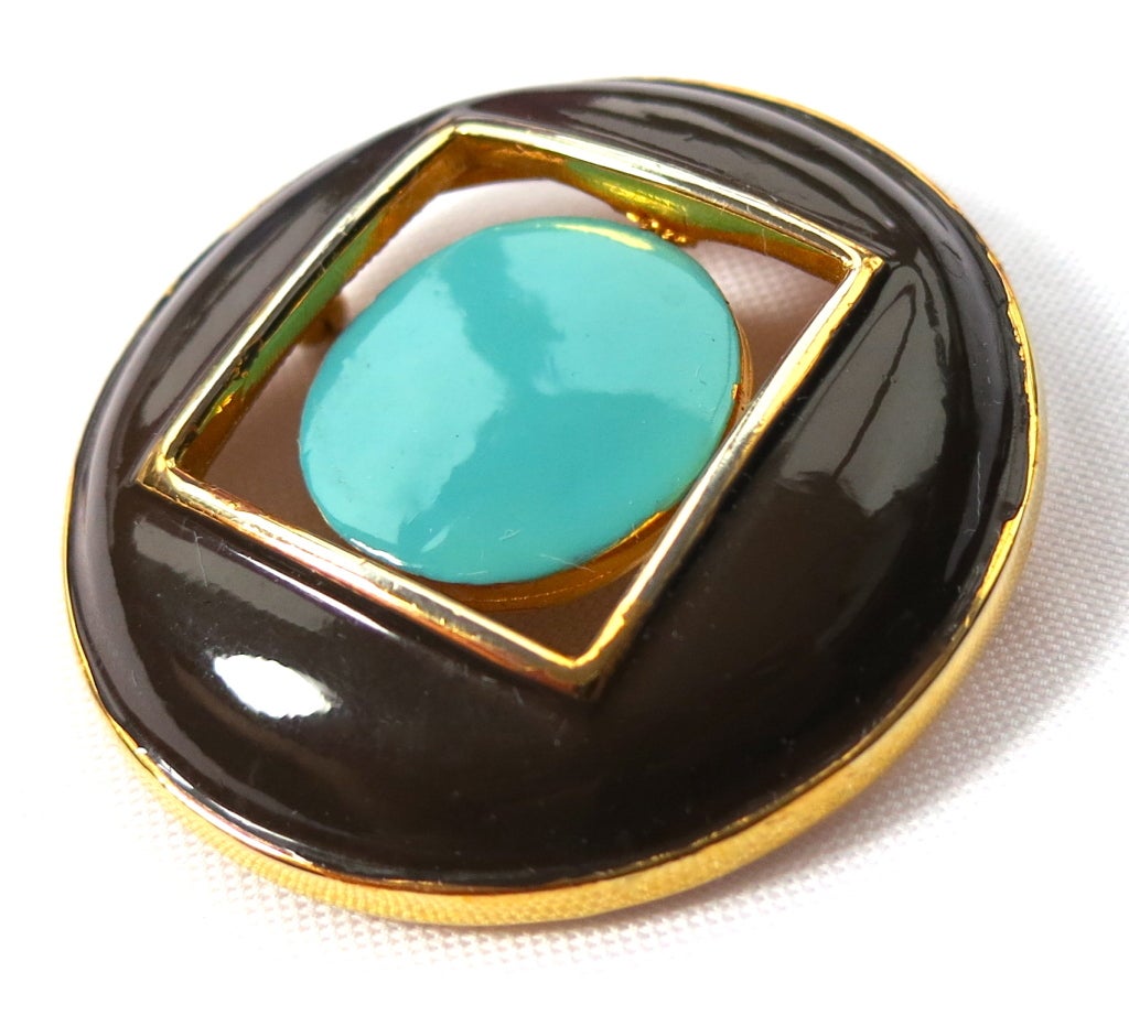 Women's PIERRE CARDIN 1960's rotating circle in square brooch