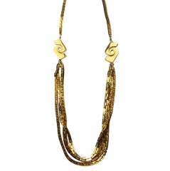 Vintage PIERRE CARDIN 1960
s Gilt logo detail necklace