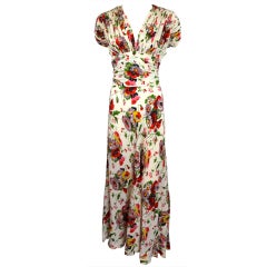Vintage 1940
s era floral bouquet printed dress