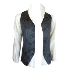 NINA RICCI by Olivier Theyskens coated silk vest shirt