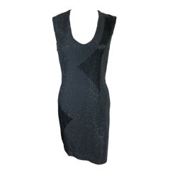 Vintage VALENTINO 1980's era jet black crystal beaded dress
