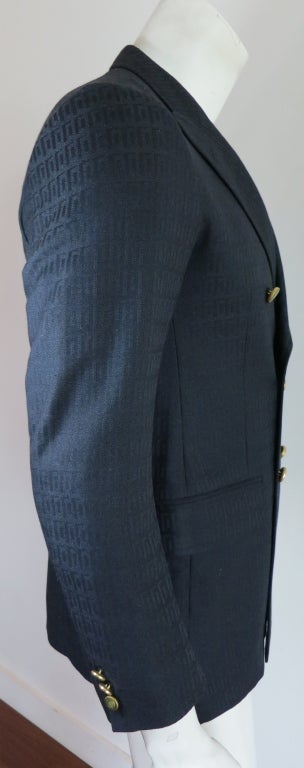 Vintage PIERRE CARDIN 1960's Geometric jacquard blazer For Sale 1
