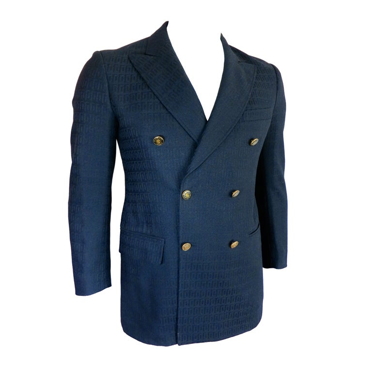 Vintage PIERRE CARDIN 1960's Geometric jacquard blazer For Sale