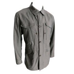 ASPREY LONDON Herringbone weave utility jacket w shoulder strap
