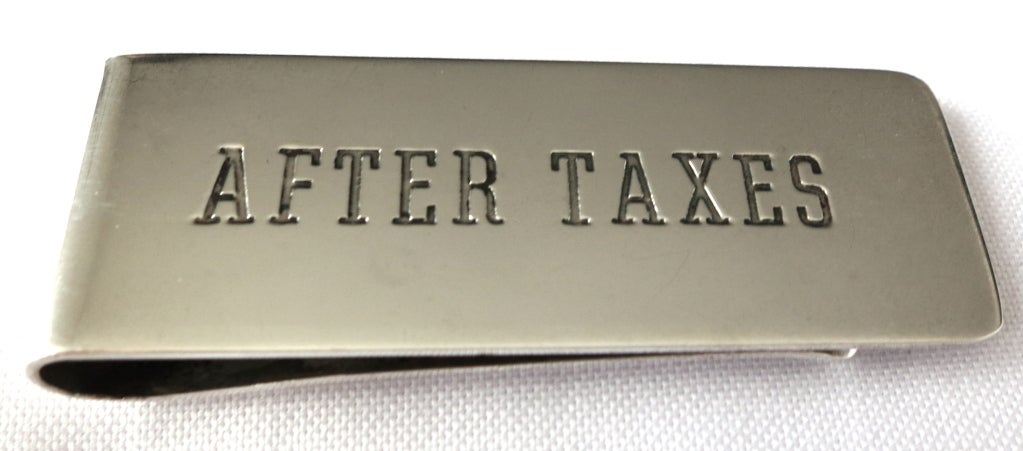 Women's or Men's Vintage CARTIER Sterling silver 'After Taxes' money clip