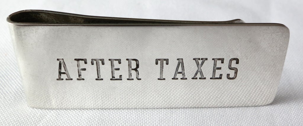 Vintage CARTIER Sterling silver 'After Taxes' money clip 1