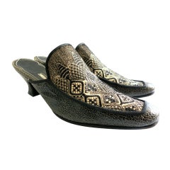 DRIES VAN NOTEN Embroidered leather mules DRIES VAN NOTEN Embroidered leather mules