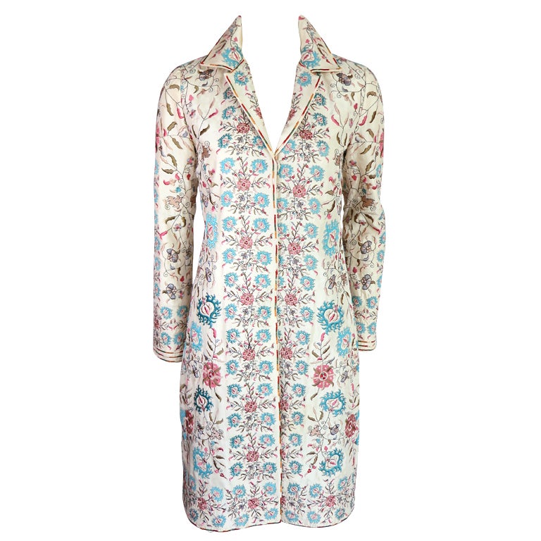 Hand embroidered silk coat by Biya