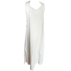 ISSEY MIYAKE coated linen crinkle pleated dress