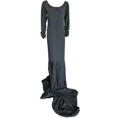 Vintage JEAN-PAUL GAULTIER Gibo black elongated pleated dress