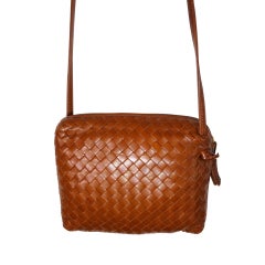 Vintage BOTTEGA VENETA brown leather basket weave purse