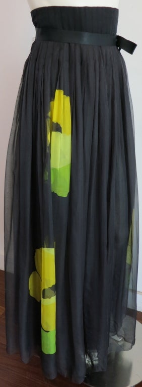 CAROLINA HERRERA Pure silk floral high waisted skirt 1