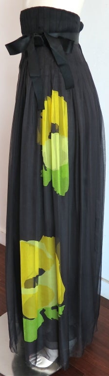 CAROLINA HERRERA Pure silk floral high waisted skirt 2