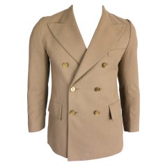 Vintage YVES SAINT LAURENT 1970's gold logo button blazer