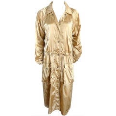 SONIA RYKIEL matte gold parachute style maxi coat
