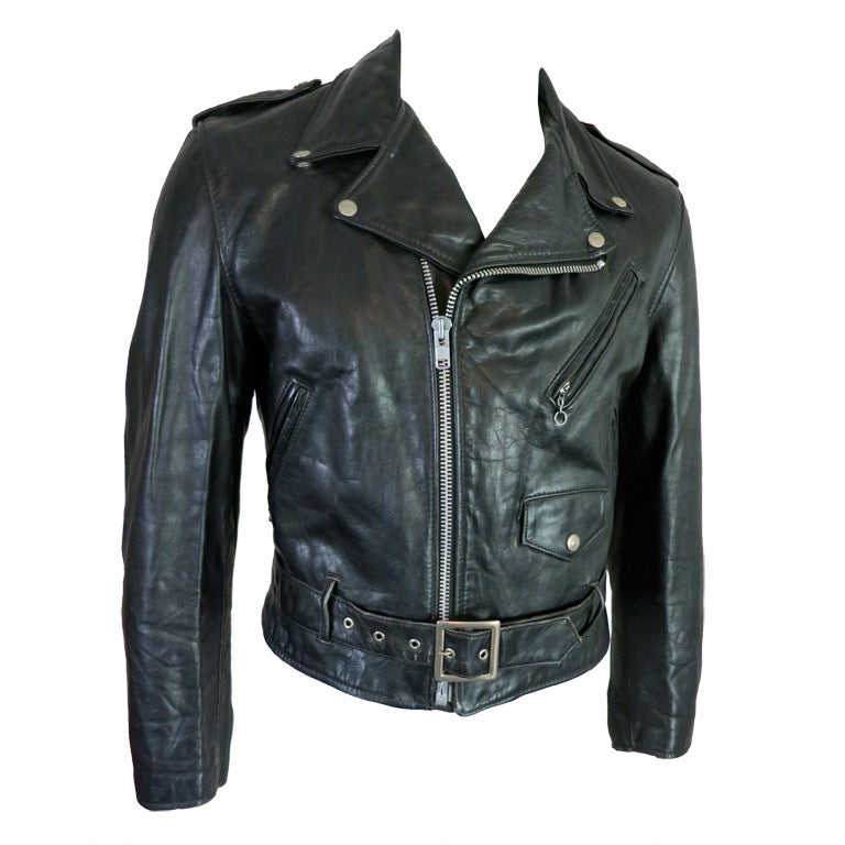 Vintage SCHOTT BROS. 1980's Perfecto leather motorcycle jacket at 1stdibs