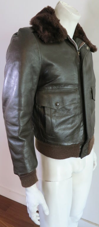 vintage leather aviator jacket