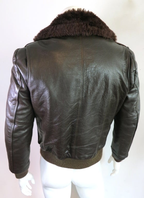 vintage aviator leather jacket