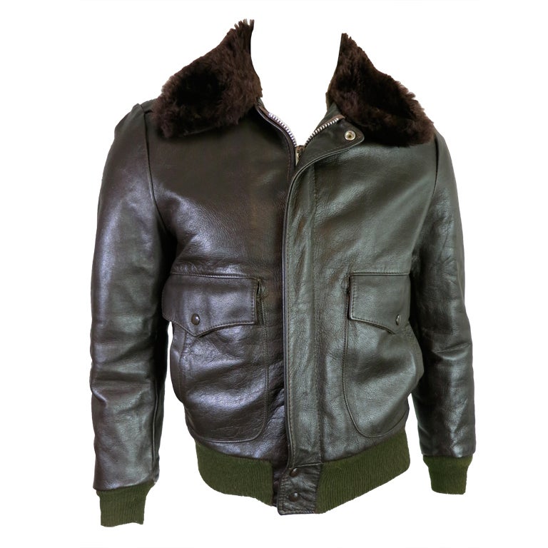 Vintage EXCELLED 1970's era leather aviator bomber jacket