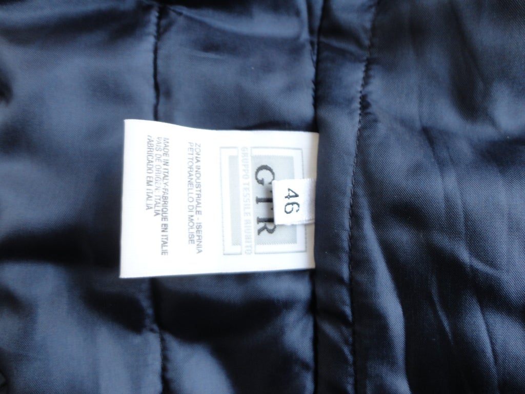 Original HELMUT LANG 1997 navy blue over coat with black stripes 5