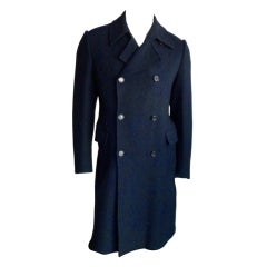 PRADA men's dark navy wool long coat
