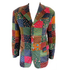 Vintage DOLCE & GABBANA Men's velvet patchwork blazer