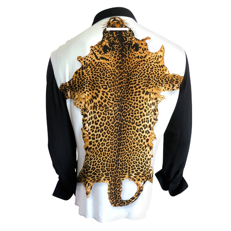 JEAN PAUL GAULTIER Men's leopard skin printed shirt