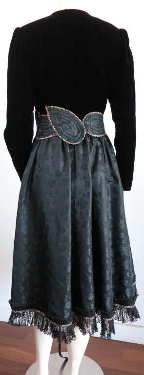Vintage KOOS VAN DEN AKKER applique waist floral jacquard dress For Sale 3