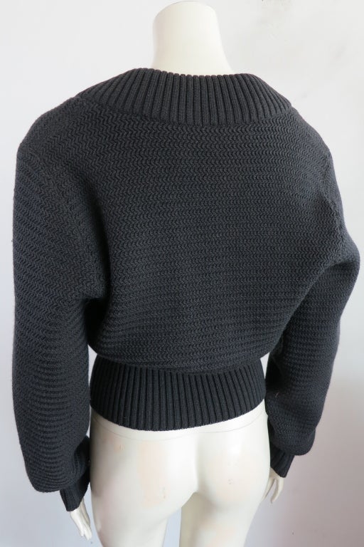 Vintage AZZEDINE ALAIA winter weight wool blouson sweater jacket 1