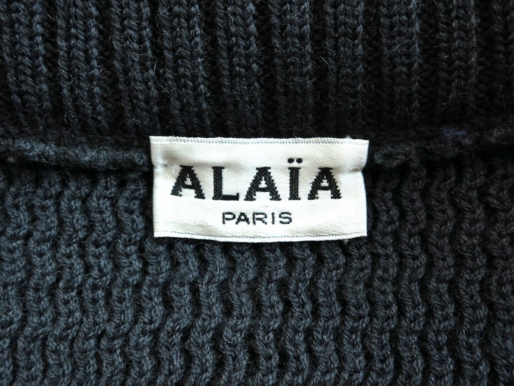 Vintage AZZEDINE ALAIA winter weight wool blouson sweater jacket 2